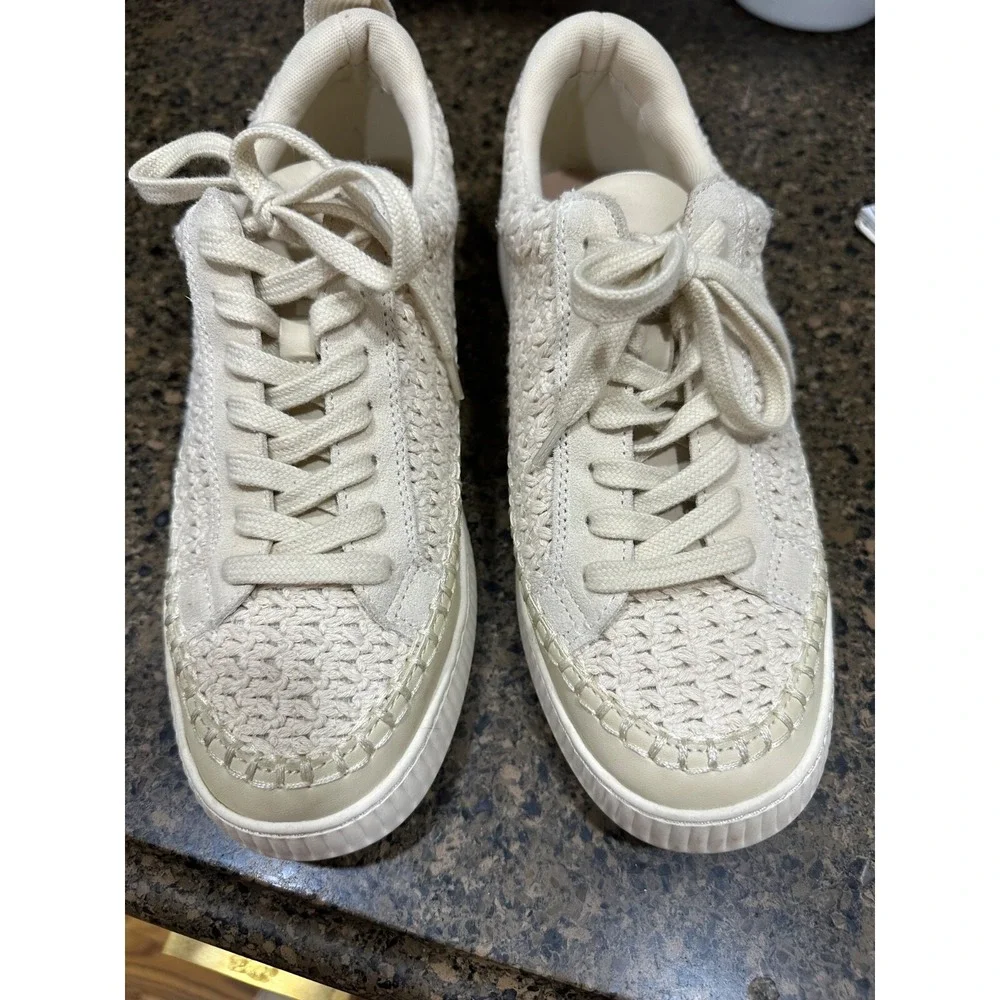 dolce vita cream woven‎ platform sneakers 10